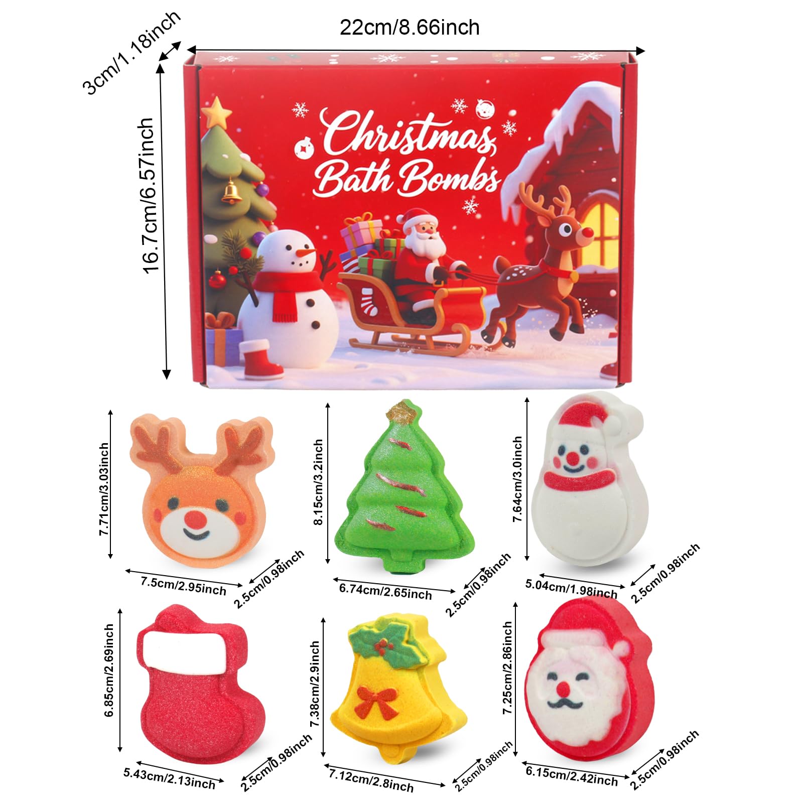 WARMLIFE Christmas stocking bath bomb, perfect stocking stuffer delight