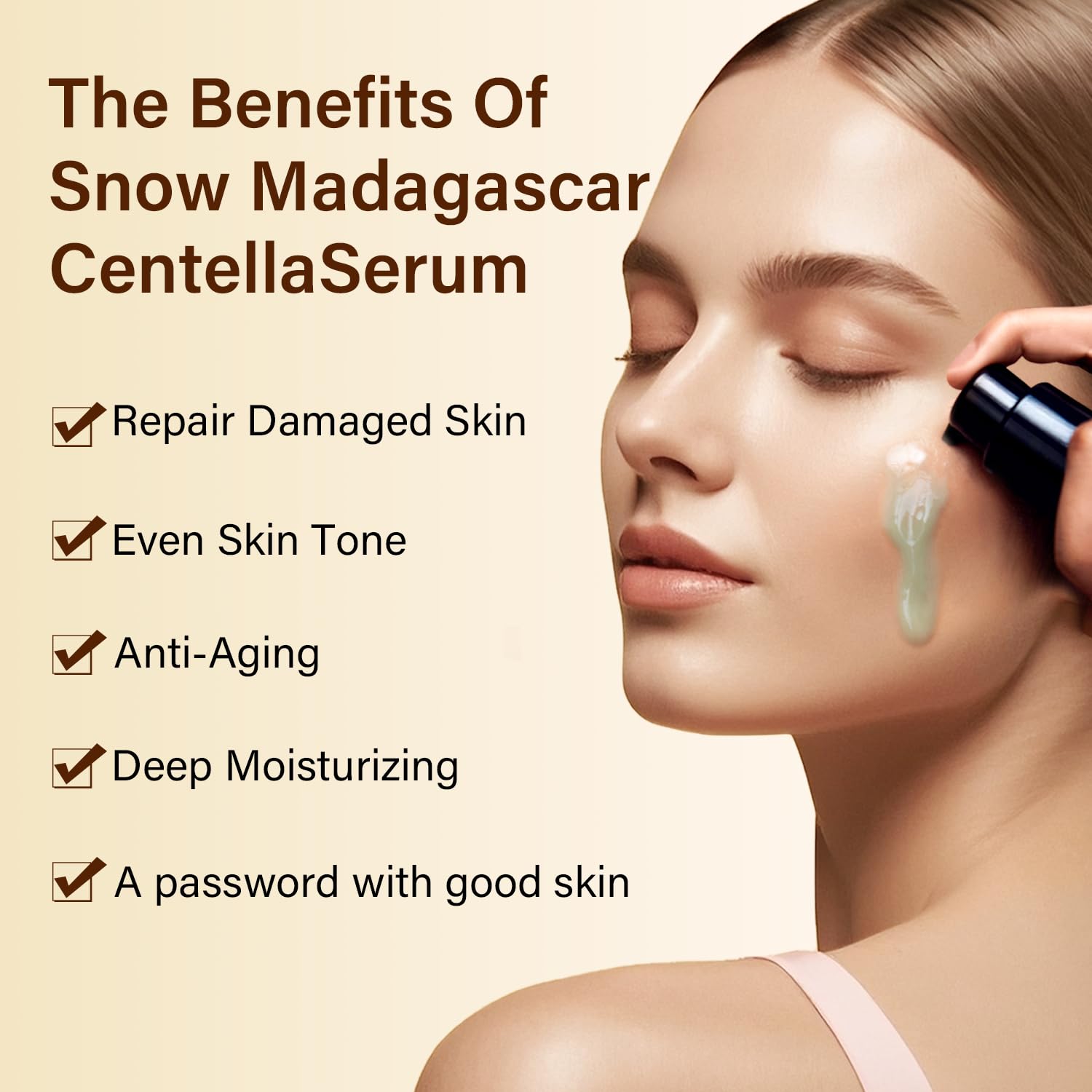 WARMTREE centella serum dropper for precise daily application and gentle care.