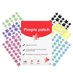 Waspot star pimple patches packaging with color variety and star shapes for discreet wear.