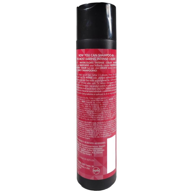Watercolors conditioning layer while depositing color for soft, manageable hair.