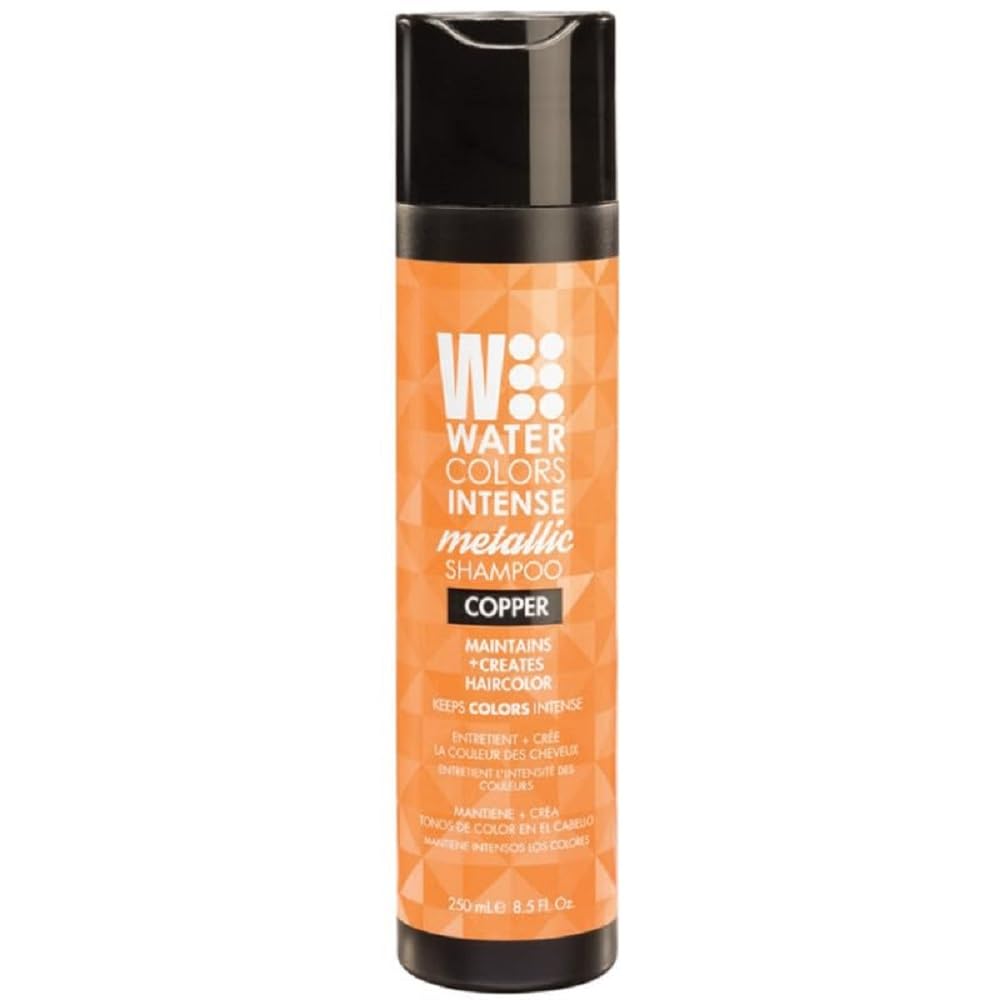 Watercolors Copper Shampoo bottle showcasing bold color protection and ease of daily use