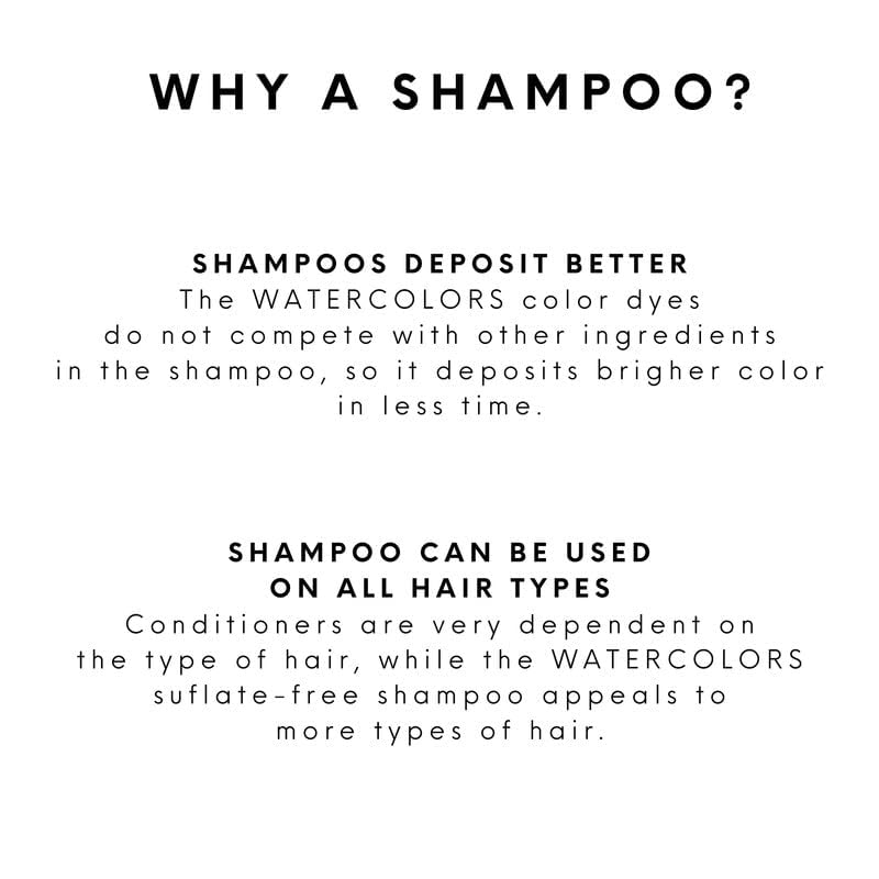 Watercolors Silver Shampoo rich foam spreading through hair for even coverage.