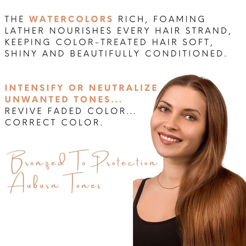 Watercolors by Tressa 3-in-1 shampoo lather demonstrates quick color refresh on hair.