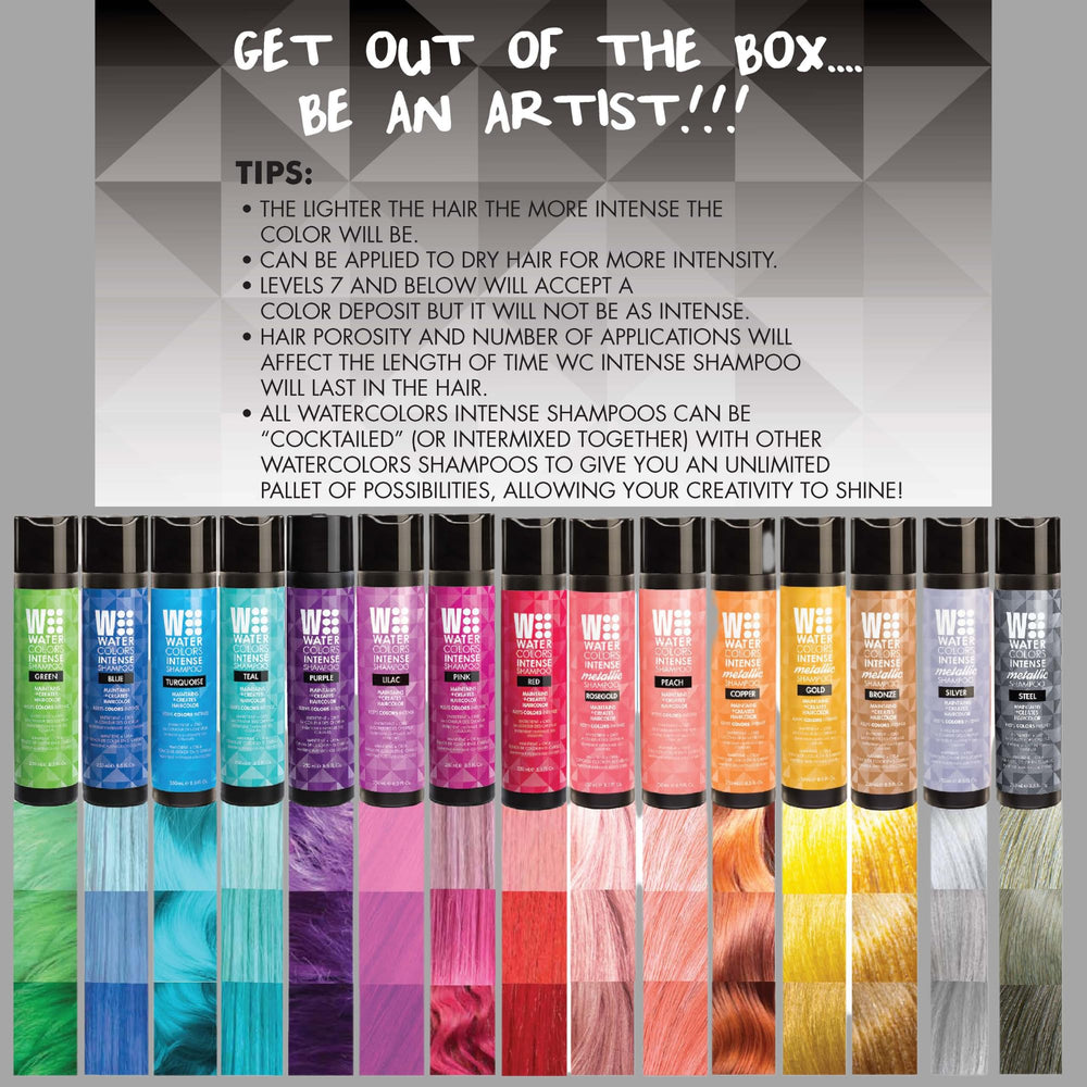 Watercolors Intense Red pump bottle ready for easy use.