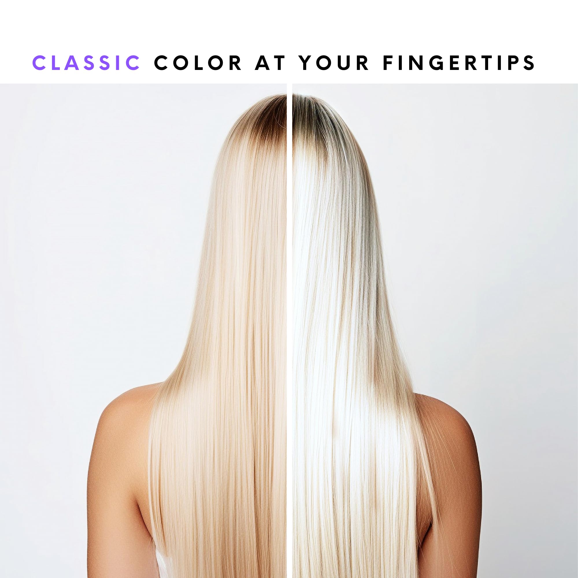 Watercolors violet shade on hair displays vivid, even color deposition.