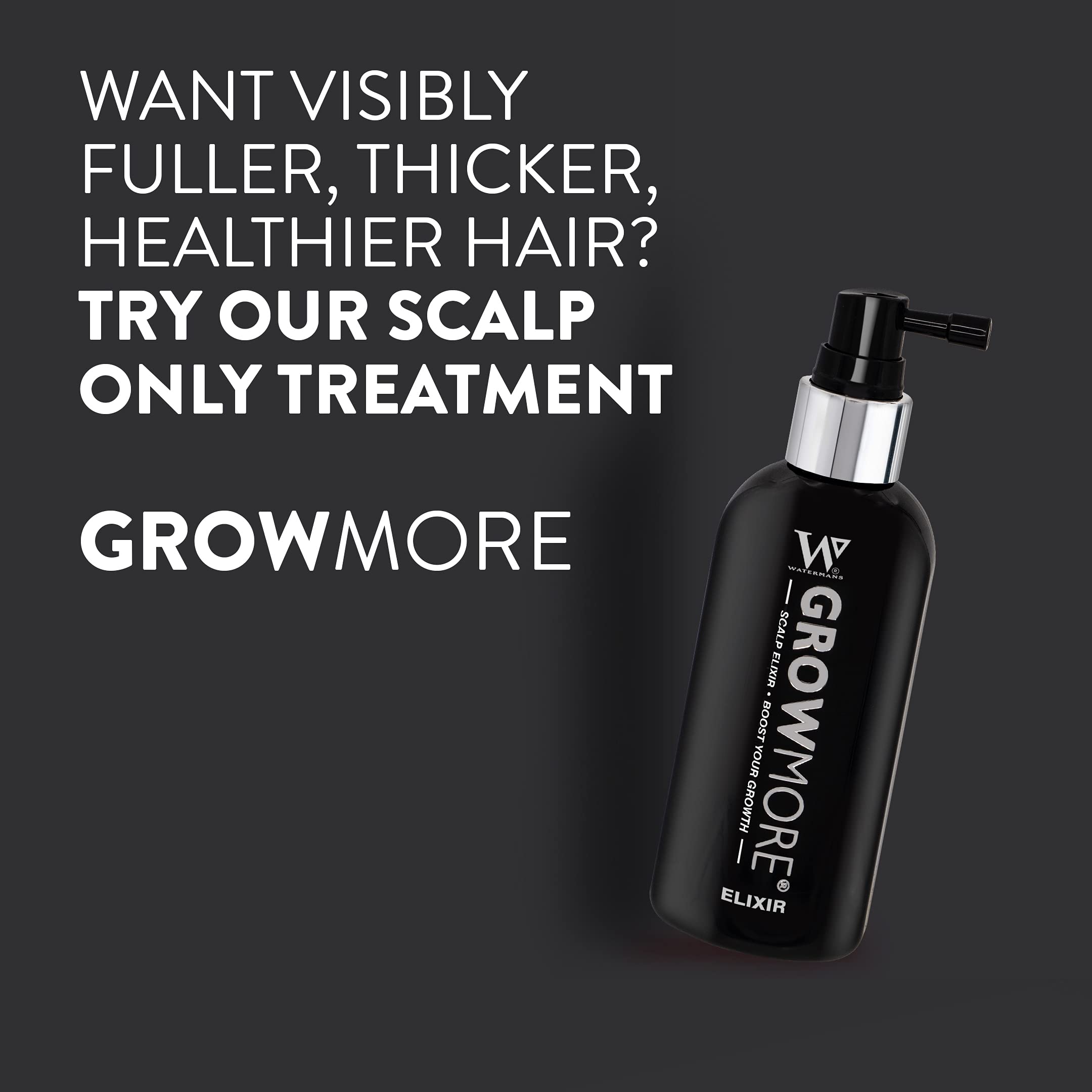 Watermans Grow More Hair Serum ingredients highlight natural DHT blockers for healthier look.