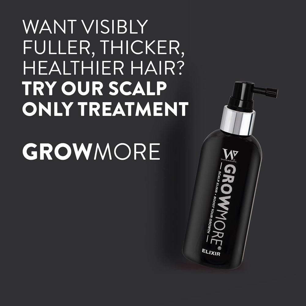 Watermans Grow More Hair Serum ingredients highlight natural DHT blockers for healthier look.
