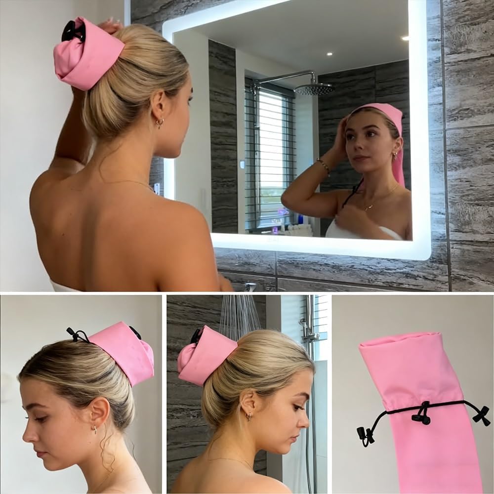Waterproof Hair Sleeve fits all hair types, including long and thick.