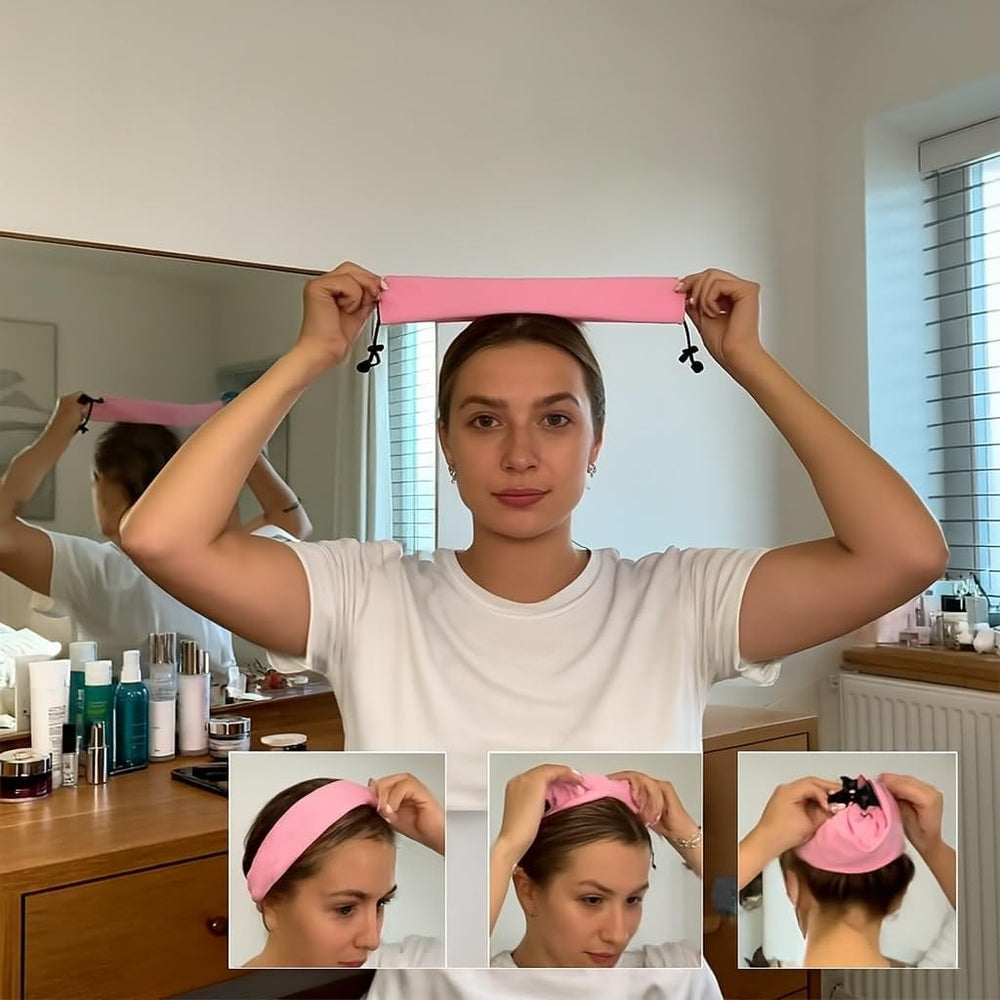 Waterproof Hair Sleeve at the beach preserves your style after a dip.