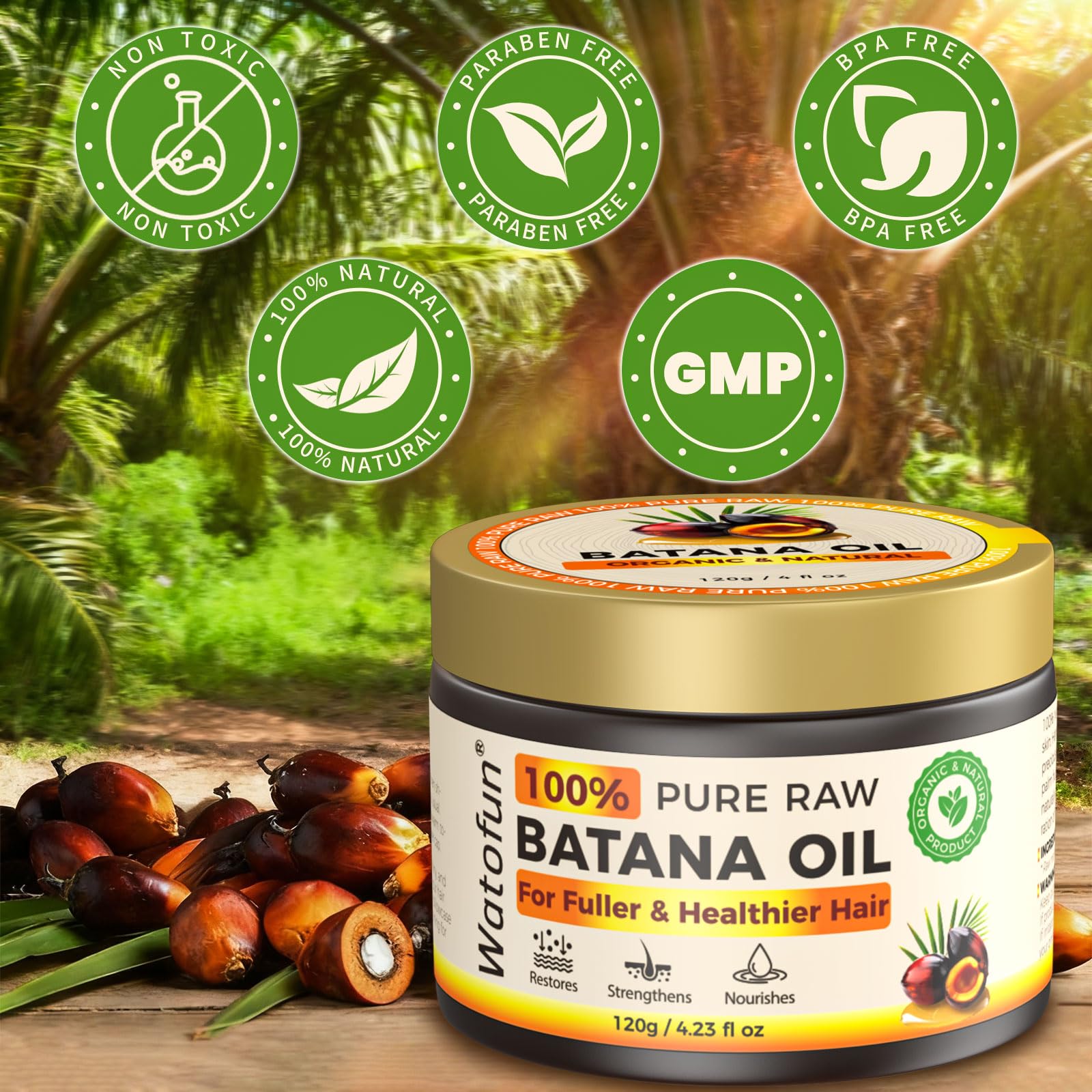 Watofun Batana Oil providing universal nourishment for skin and hair.