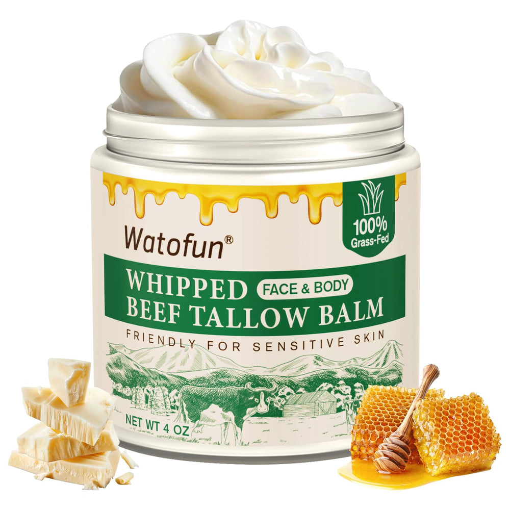 Watofun beef tallow balm jar highlights pure, simple moisture for dry skin.