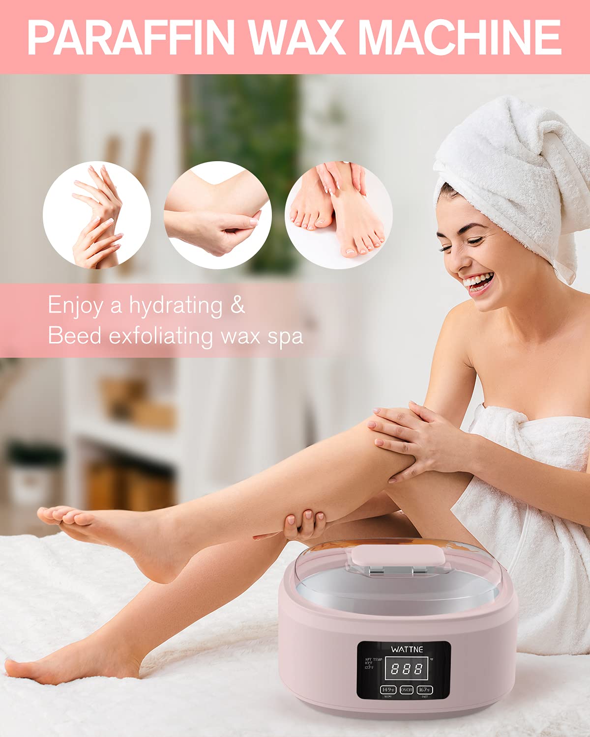 Wattne paraffin wax cleaner mode helps tidy after sessions.