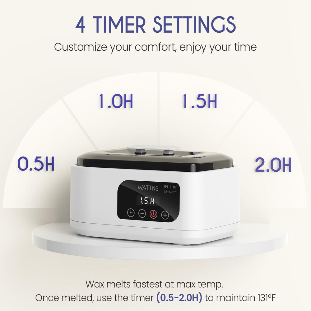 Wattne paraffin wax machine digital display with precise temperature for comfortable home use.