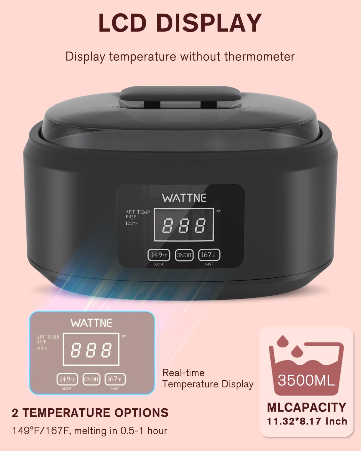 Wattne paraffin wax machine feet use promotes softer skin and relaxed feet.