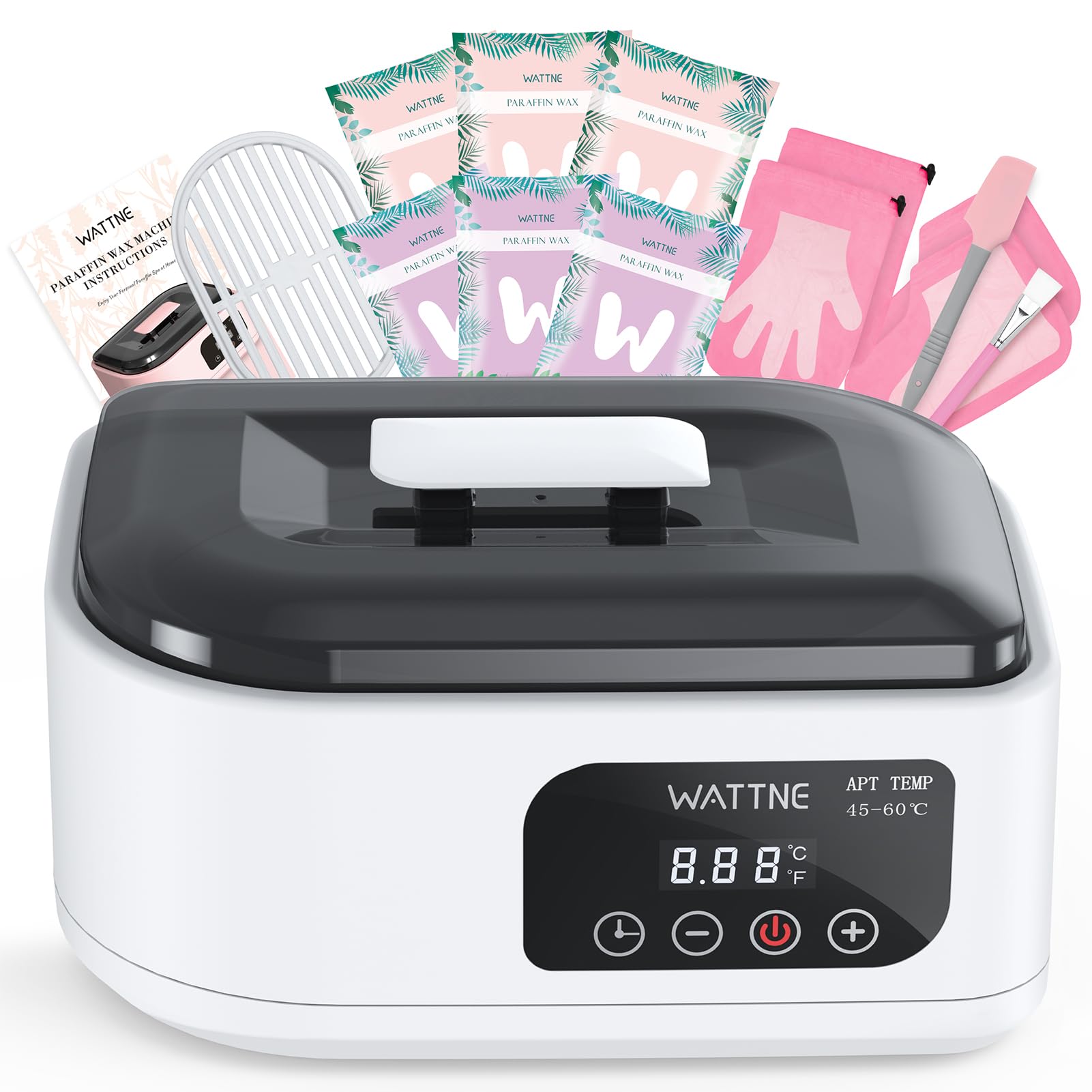 Wattne paraffin wax machine front view for easy at-home spa sessions.