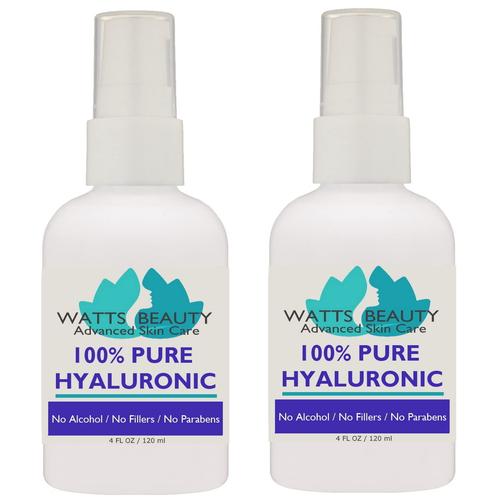 Watts Beauty Hyaluronic Serum bottle close-up for fast hydration.