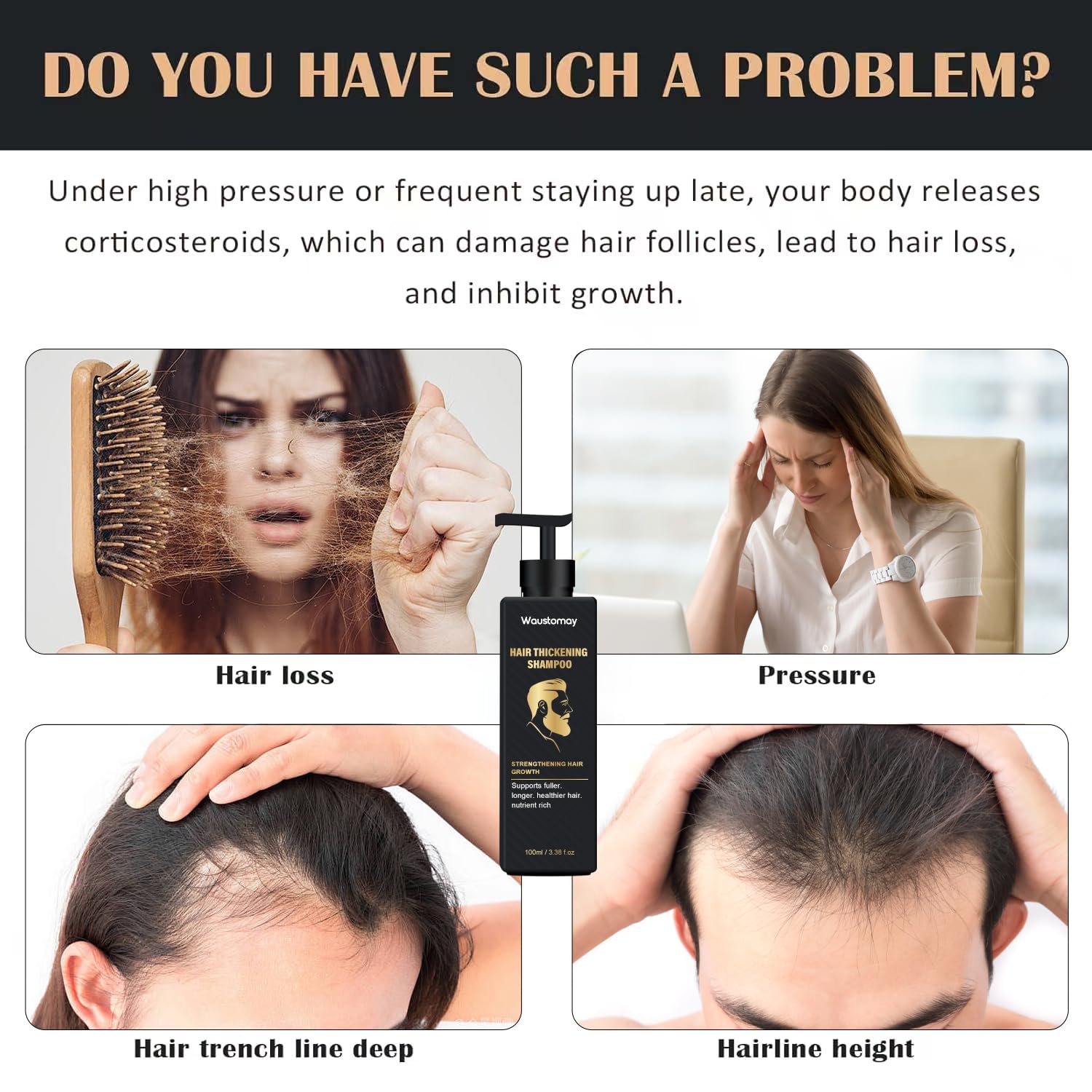 WAUSTOMAY hair thickness focus image suggesting denser strands after use.