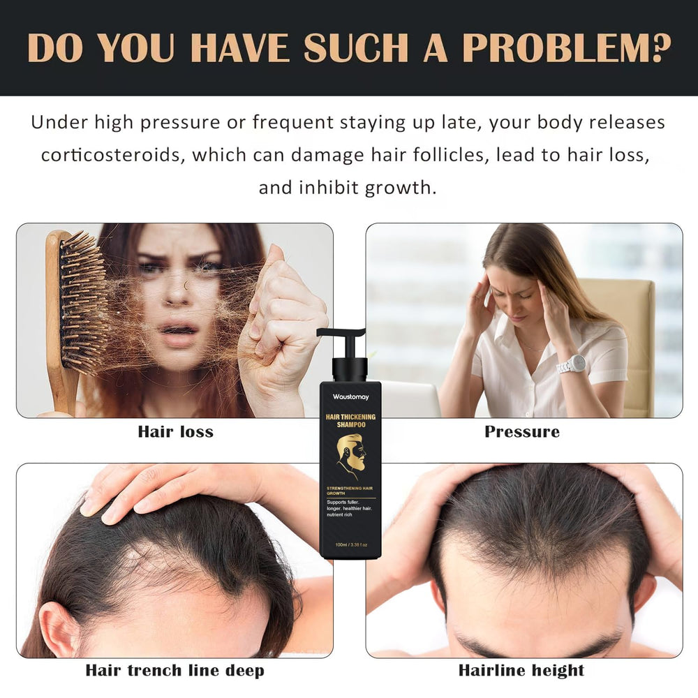 WAUSTOMAY hair thickness focus image suggesting denser strands after use.