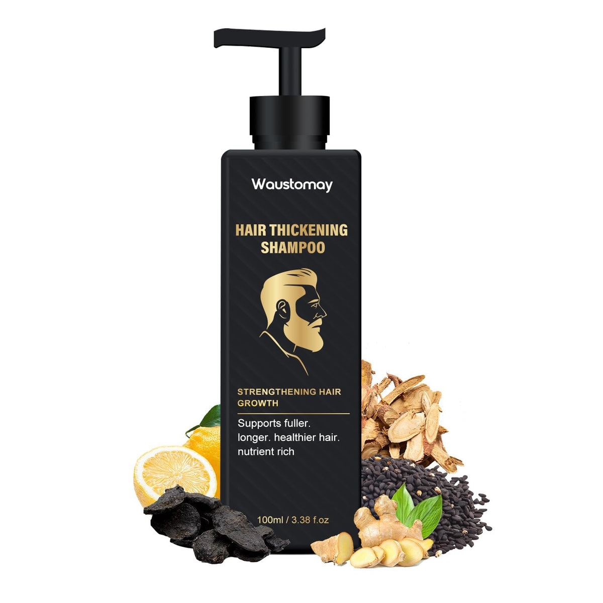 WAUSTOMAY Root Activator Shampoo bottle for daily scalp care and hair vitality.