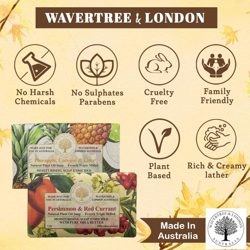 Wavertree & London gift box interior view showing two triple milled soap bars
