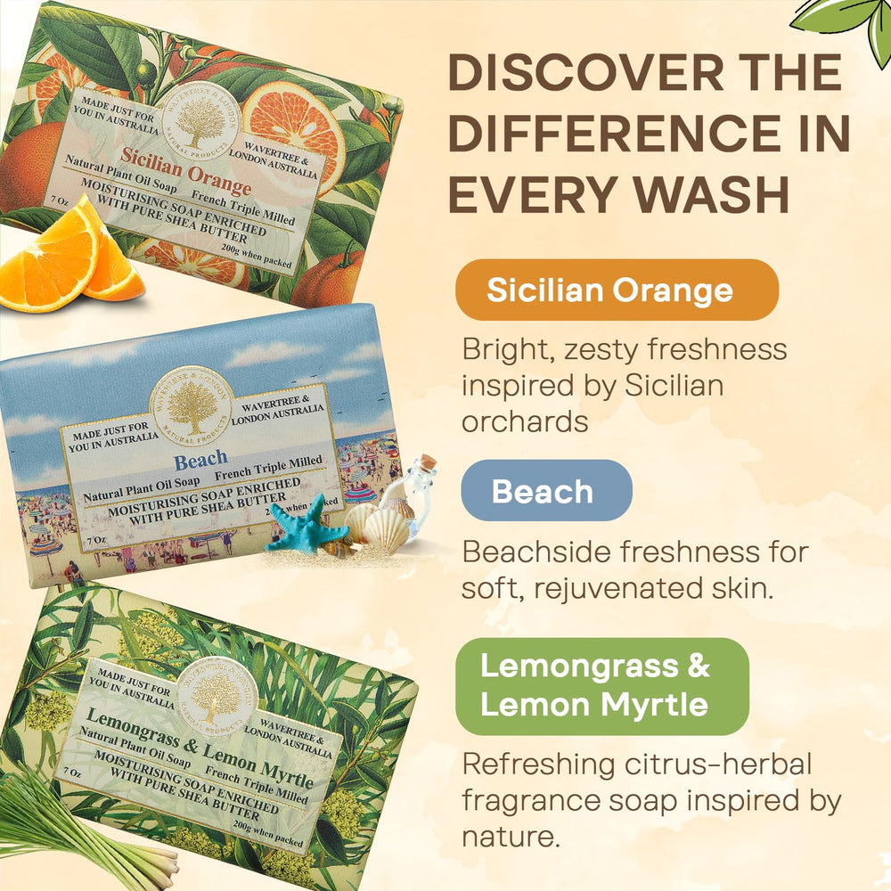 Wavertree & London Lemongrass & Lemon Myrtle soap refreshing daily cleanse
