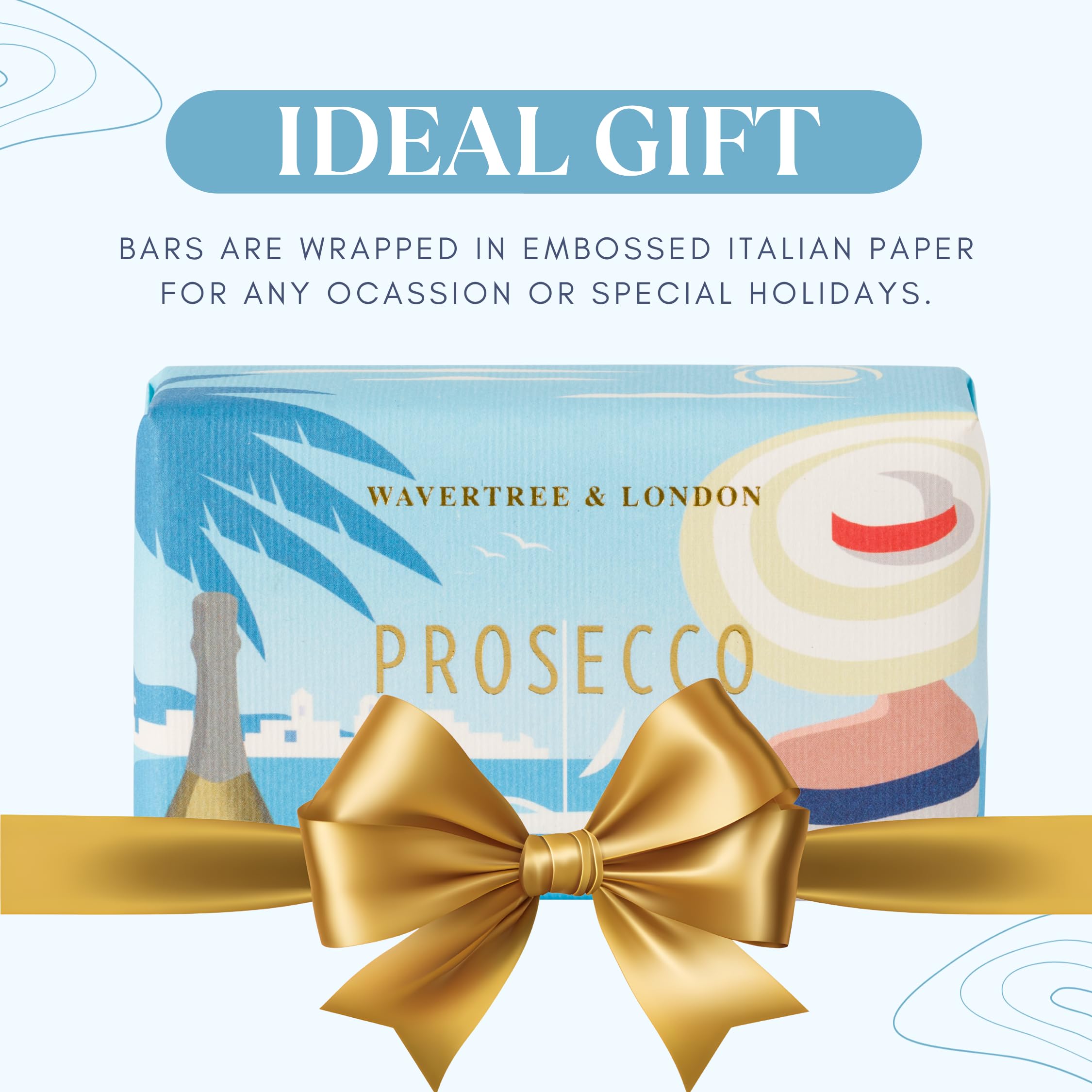 Fragrance-filled bathroom with Prosecco aroma enhancing relaxation.