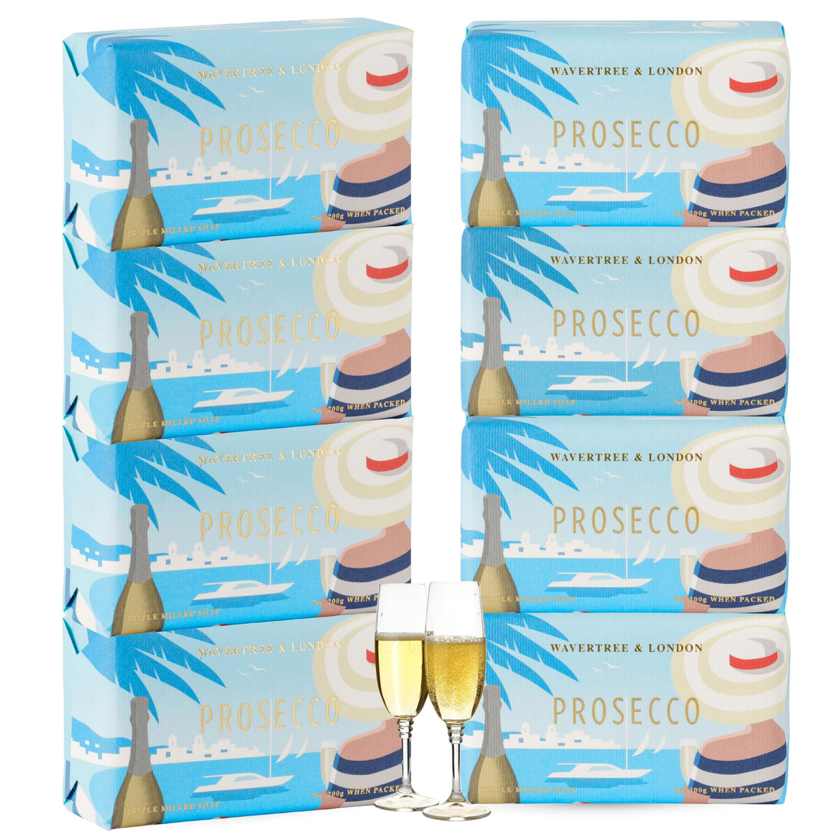 Wavertree & London Prosecco soap bars pack for a refined bath ritual.