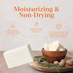 Wavertree & London soap with glycerin for moisturizing cleansing.