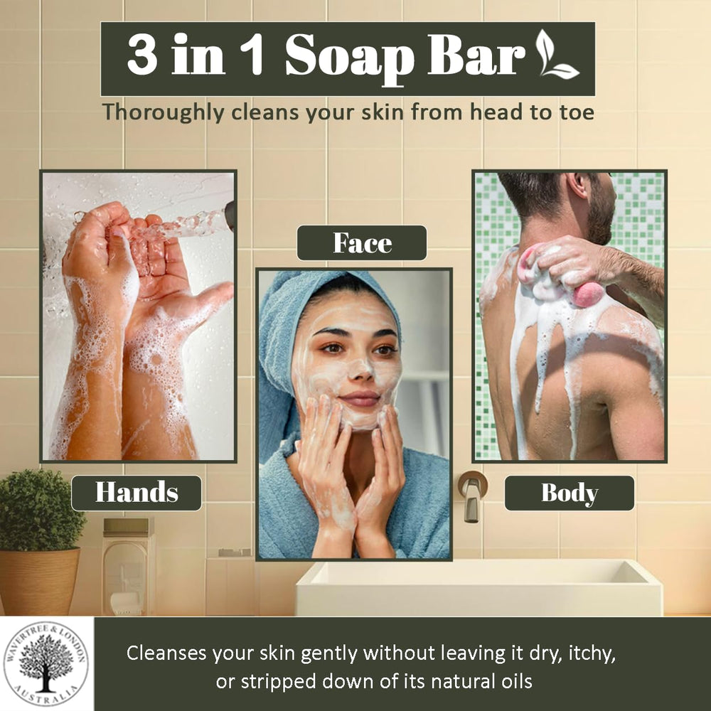 Wavertree & London creamy lather bar illustrating moisturizing experience.