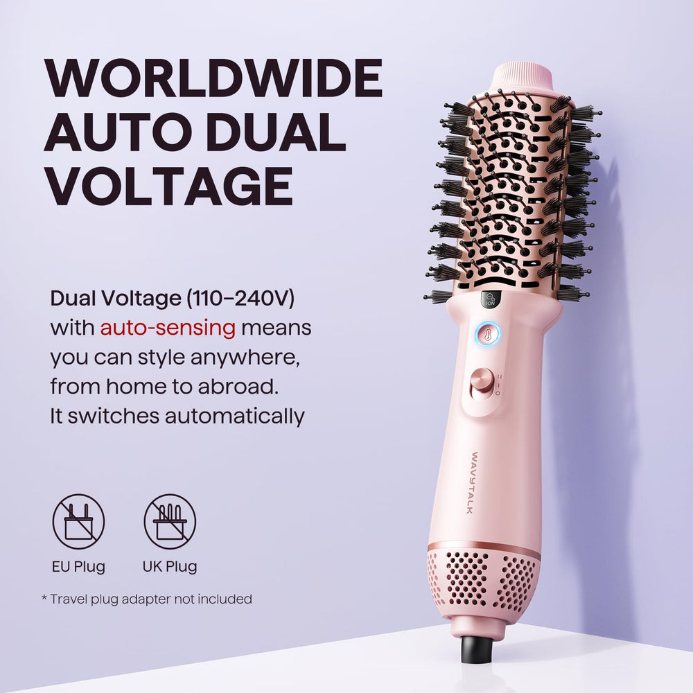 Wavytalk compact travel hair dryer brush fits bags for quick styling on the go