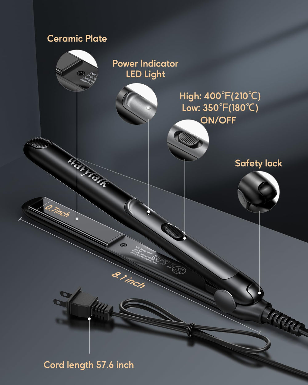 Wavytalk Pro Mini showing digital heat settings for adjustable control
