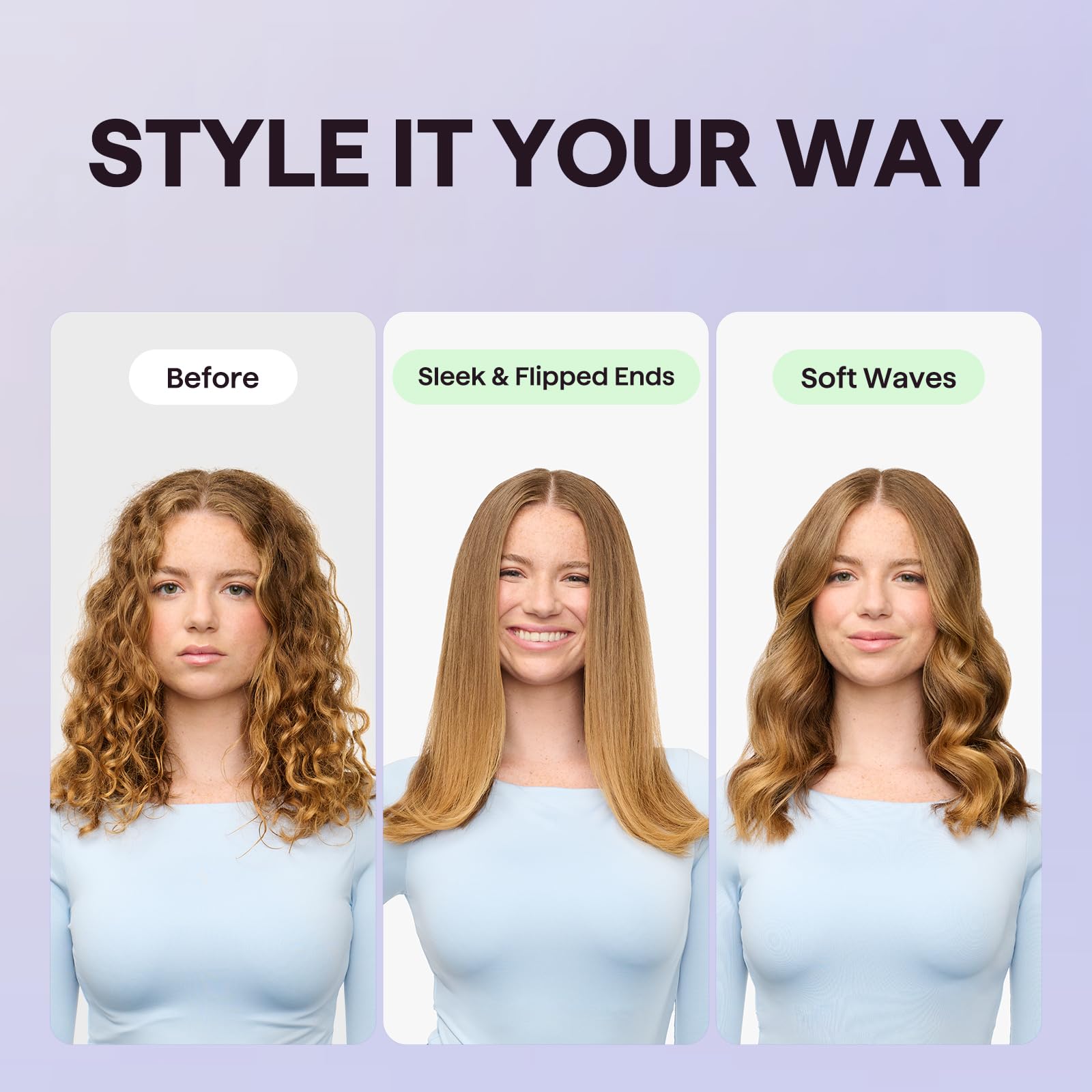 Wavytalk Six-temperature control enables tailored heat for different hair types