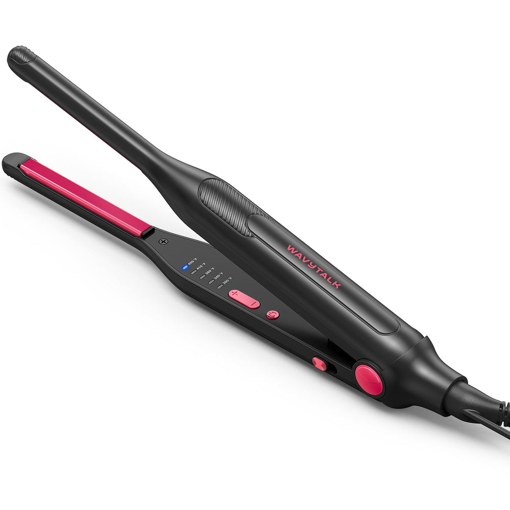 Wavytalk small flat iron front view for precise styling on short hair