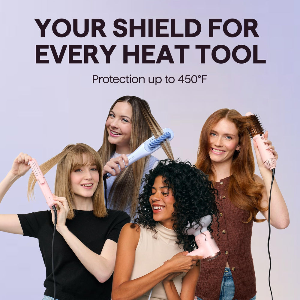 Wavytalk Smooth Barrier spray emphasizes shine and frizz control during styling