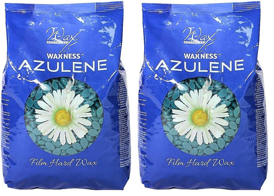 Wax Necessities Azulene hard wax beads in 1.1 lb pack for easy pre-melted use