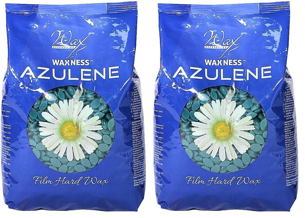 Wax Necessities Azulene hard wax beads in 1.1 lb pack for easy pre-melted use