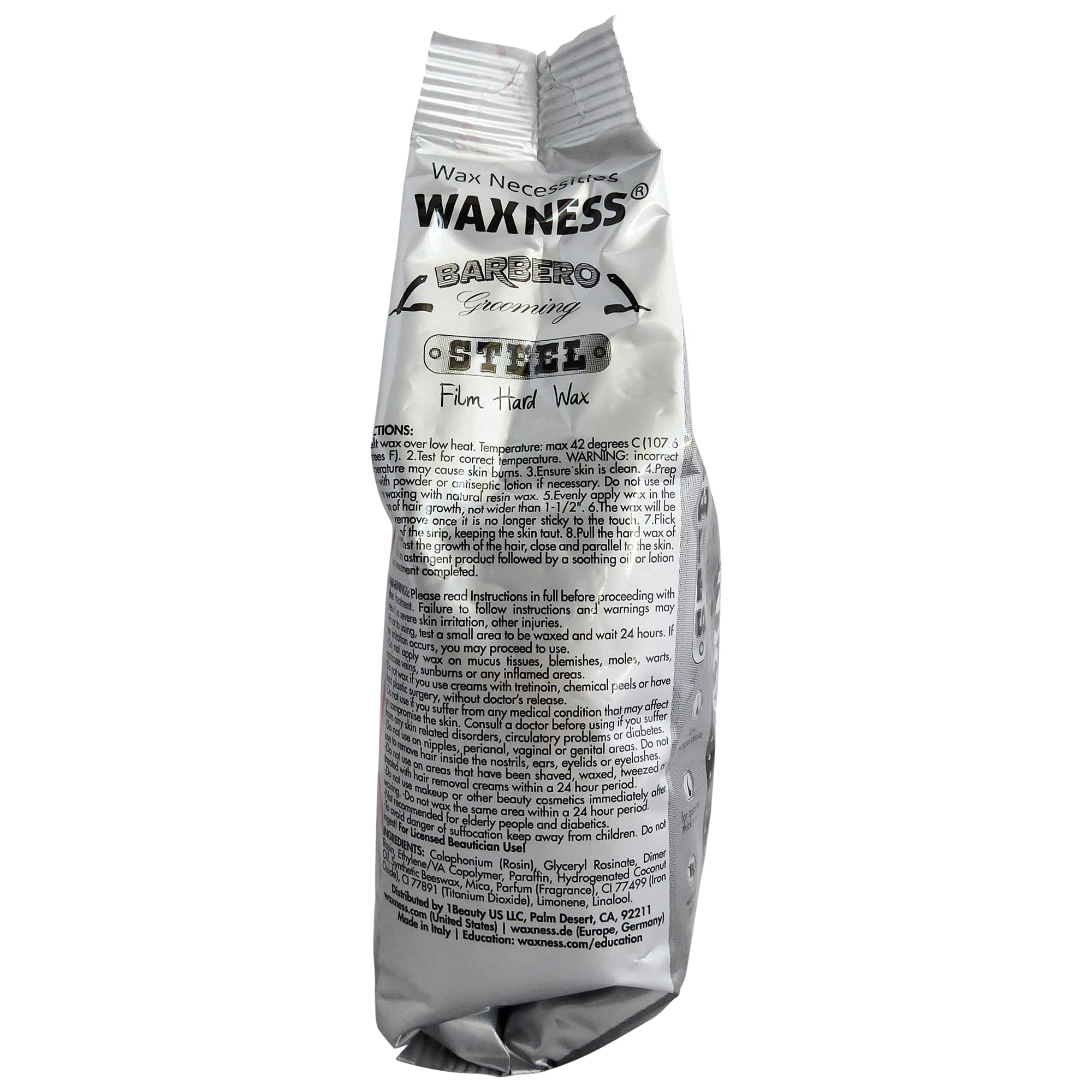 Wax Necessities Barbero hard wax in use during a professional session.