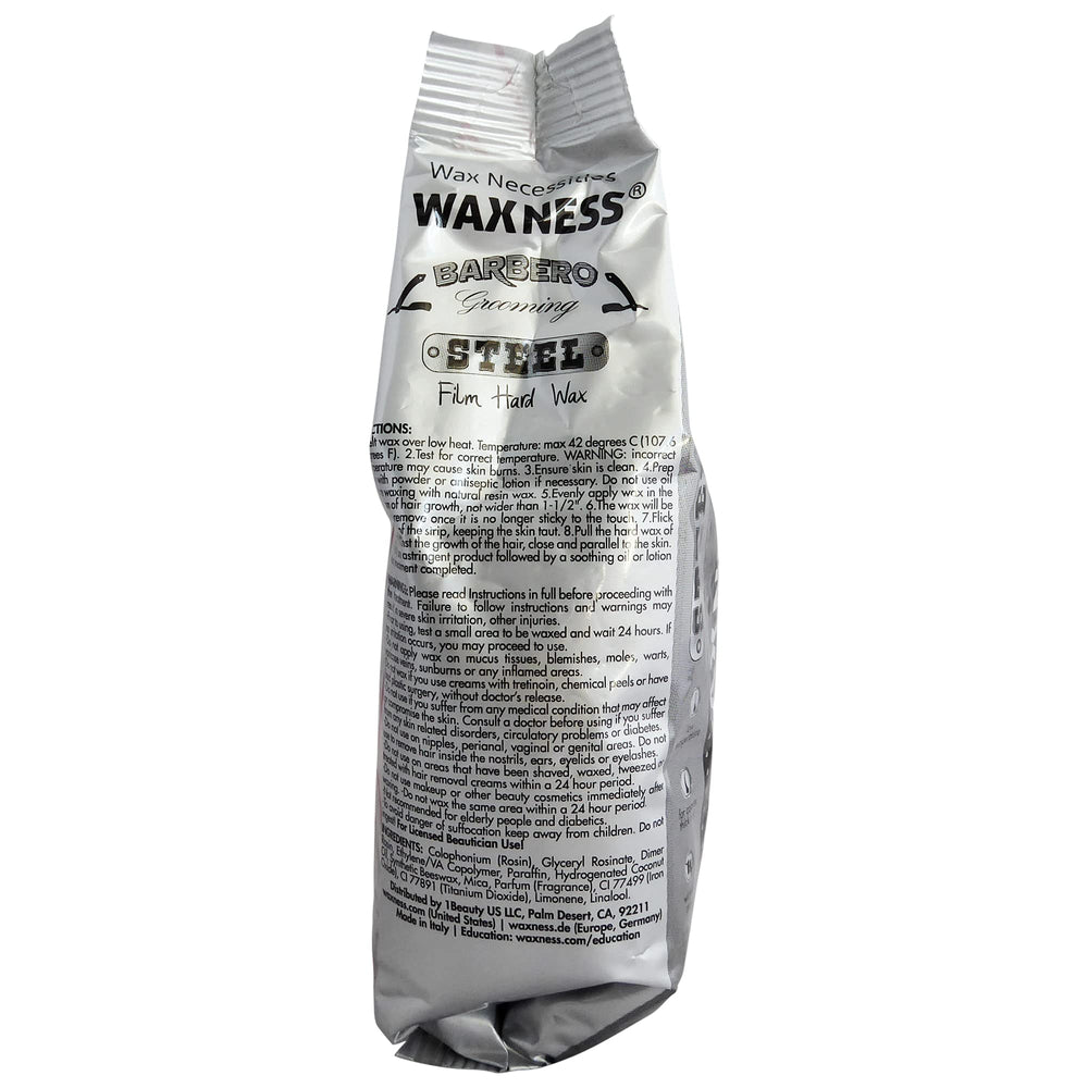 Wax Necessities Barbero hard wax in use during a professional session.