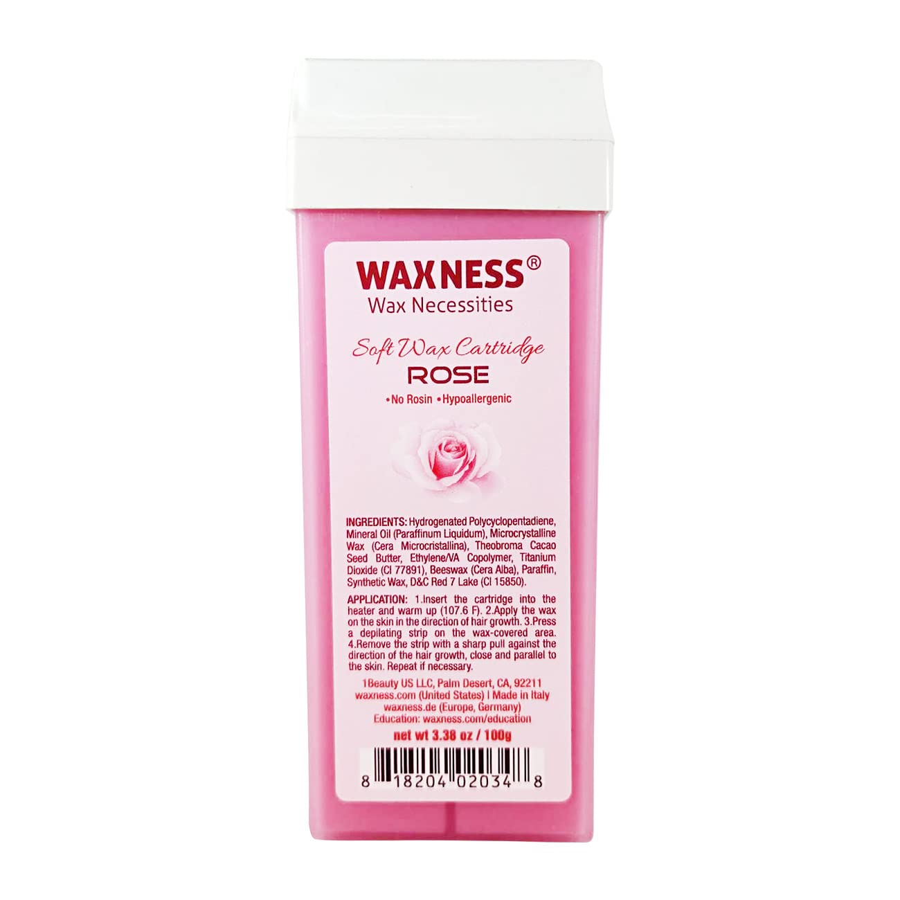 Wax Necessities Rose Soft Wax Cartridge 6-pack creamy texture ideal for delicate areas.