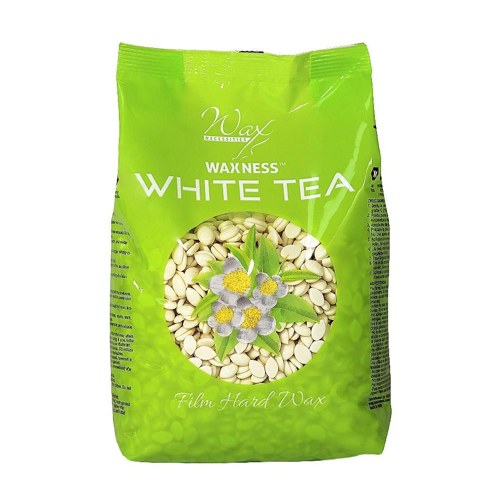 Wax Necessities Waxness hard wax beads with white tea cream for delicate facial areas.
