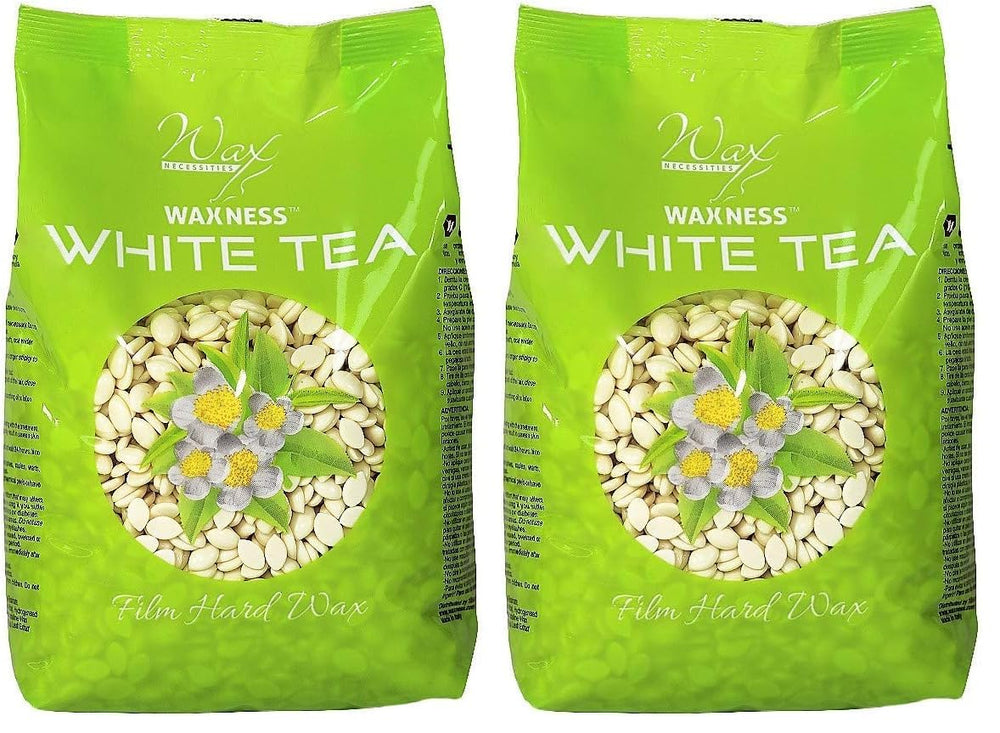 Wax Necessities Waxness hard wax beads in White Tea Cream for precise facial waxing.