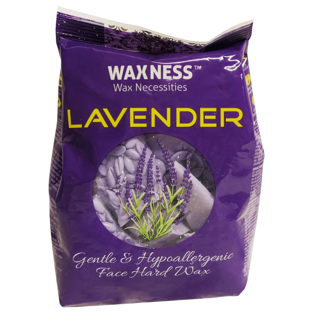 Wax Necessities Lavender face wax beads during application for a smooth finish