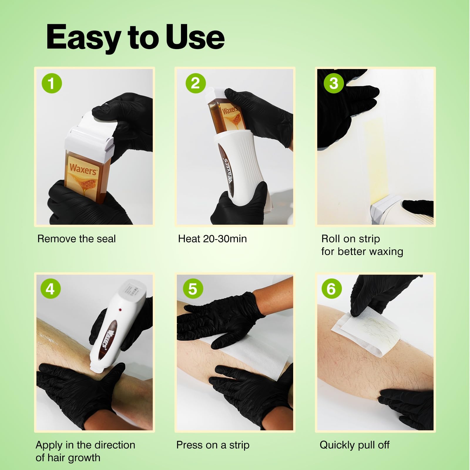 Waxers Roll-On Wax Kit designed for legs, arms, underarms, chest, and back.