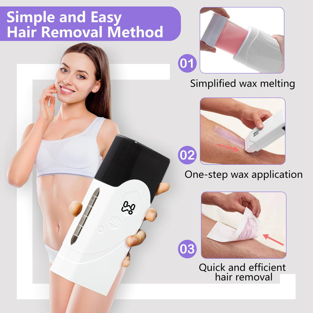Waxfans Roll-On Wax Kit skin-smooth-6-weeks for long-lasting smooth skin.
