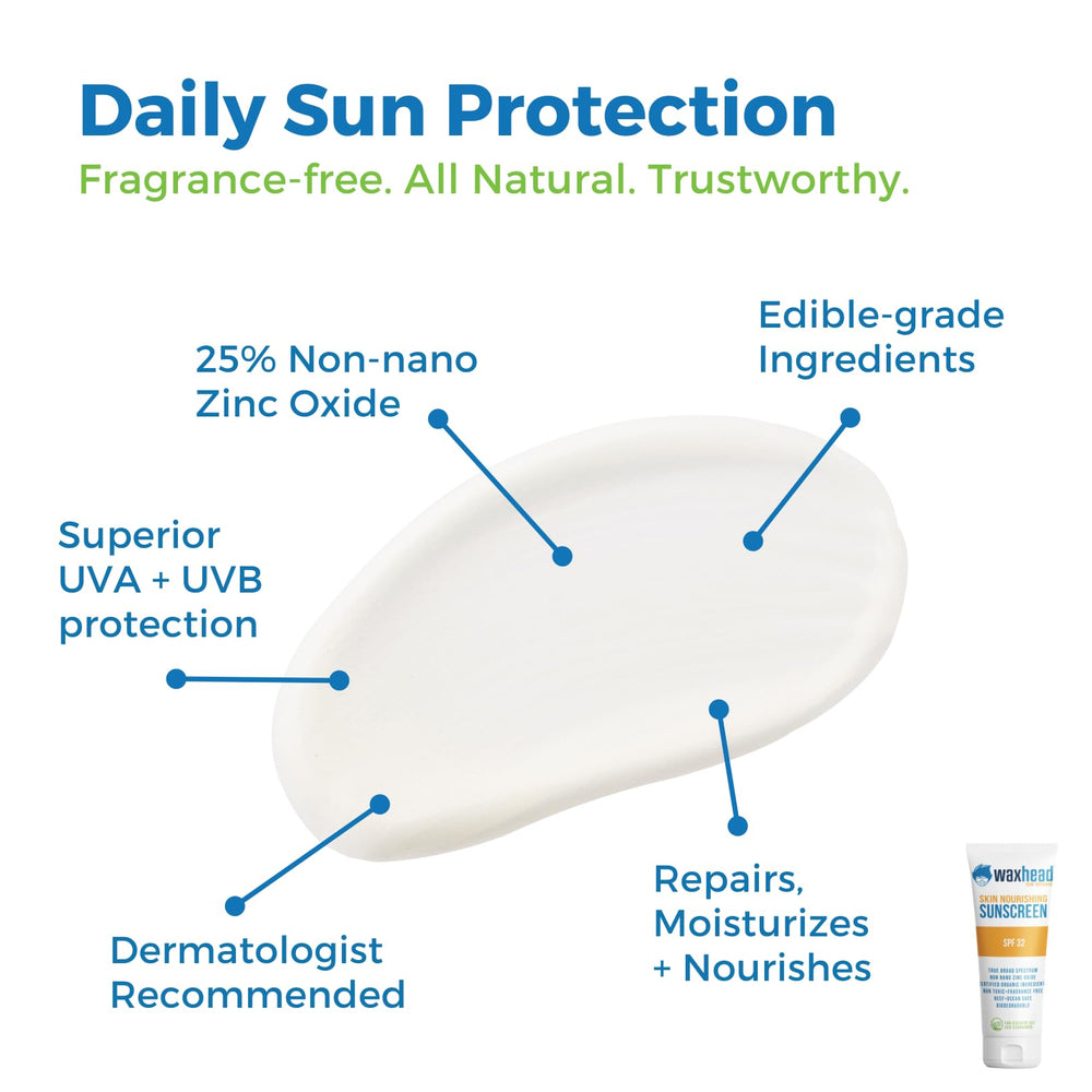 Waxhead Kids Sunscreen tear-free label communicates gentle use for sensitive eyes