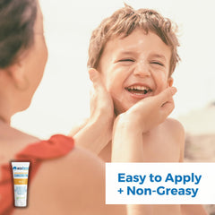 Waxhead Kids Sunscreen tube closeup highlights mineral SPF 32 in a gentle formula