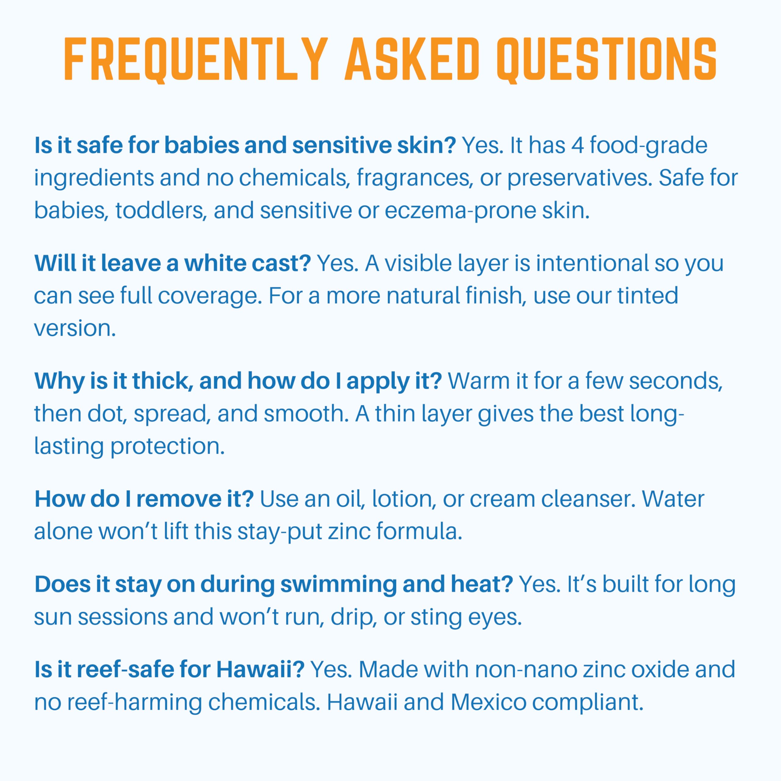 Oil-based removal recommended after sun exposure with cleanser.