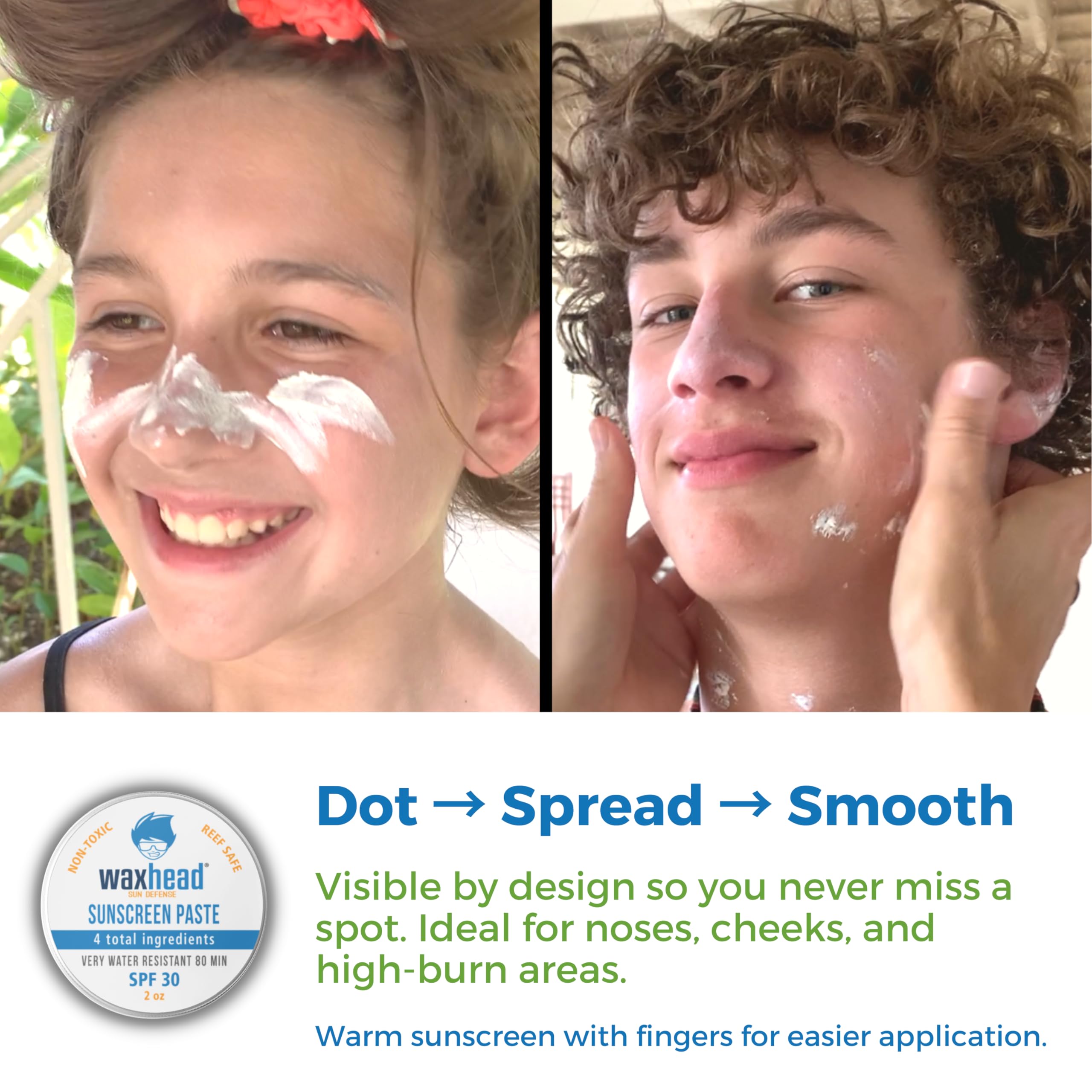Coral-safe formula protects skin while swimming without harsh chemicals.
