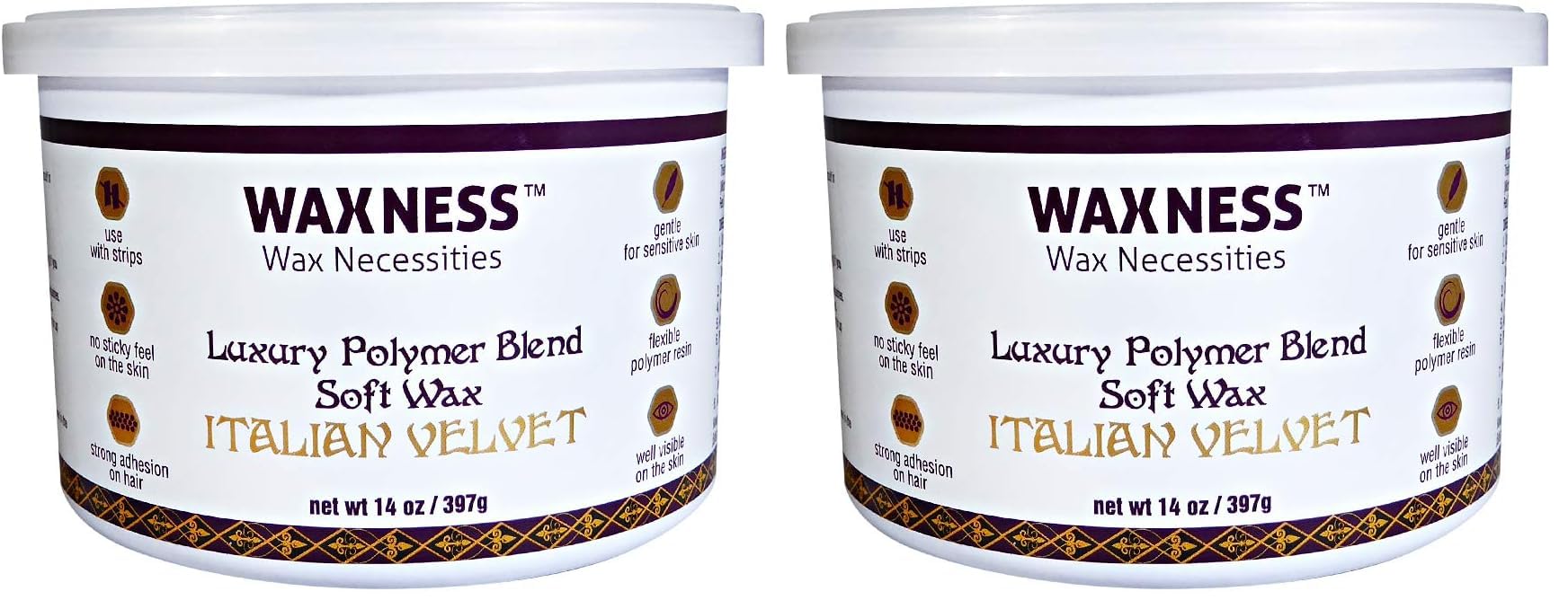 Wax Necessities Velvet Soft Wax tin shows smooth glide for precise waxing