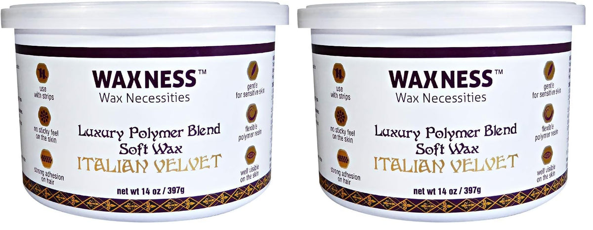 Wax Necessities Velvet Soft Wax tin shows smooth glide for precise waxing